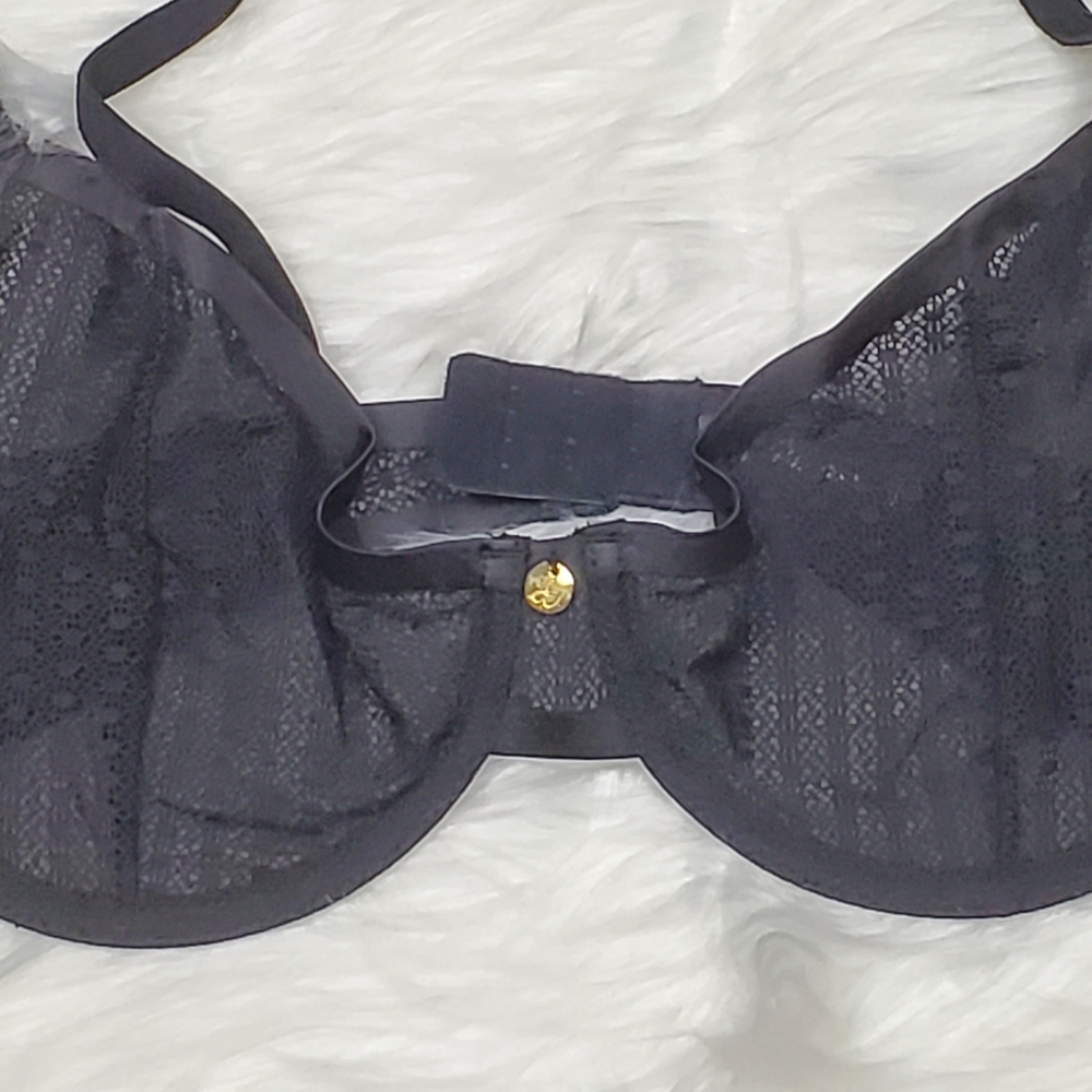 Sam Edelman Black Geo Mesh Underwire Bra - Picture 3 of 8